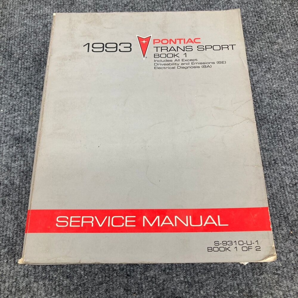 Pontiac Trans Sport Service Manual Book 1 1993 S-9310-U-1
